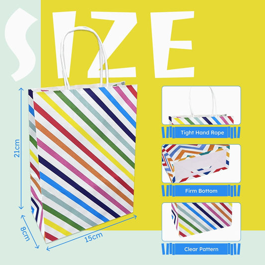 12pcs Colorful Party Gift Bags with Handles