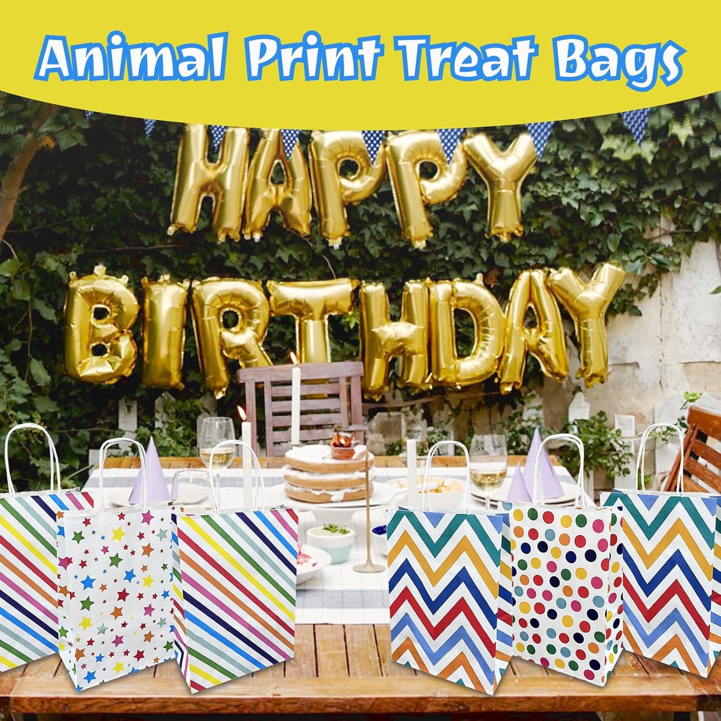 12pcs Colorful Party Gift Bags with Handles