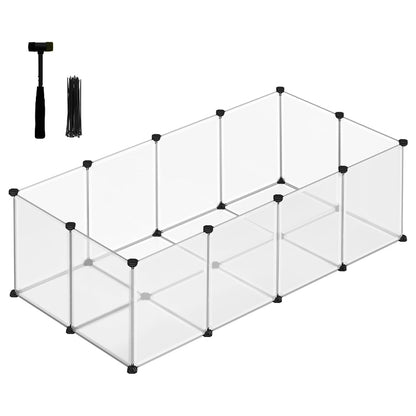 SONGMICS® Pet Playpen with Bottom, Transparent Panels for Small Animals