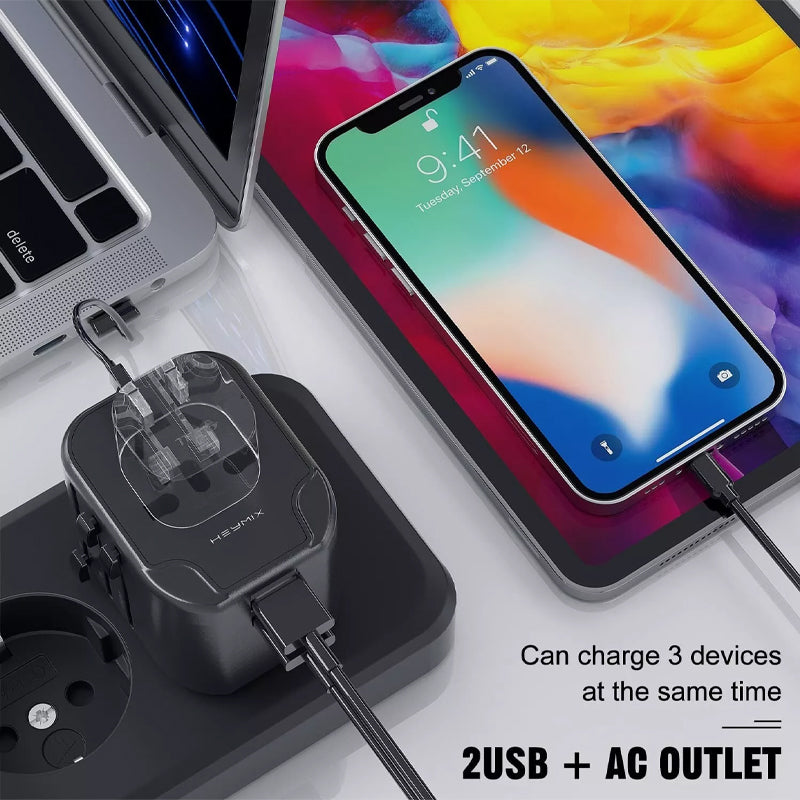 HEYMIX Universal Travel Adapter with USB – International Power Plug