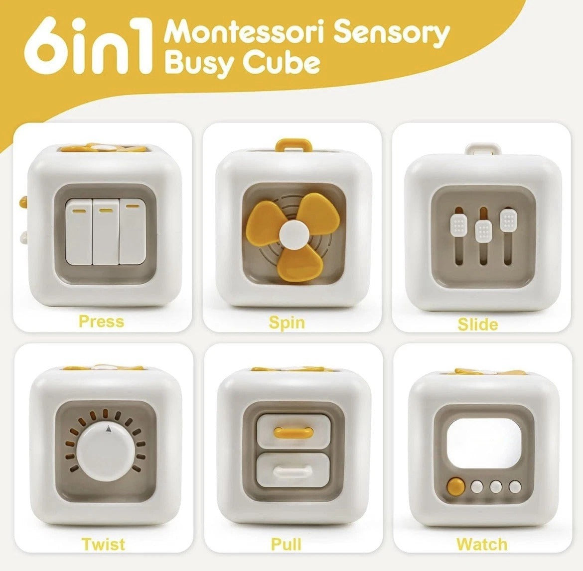 Montessori Baby Busy Toy Cube Sensory Activity Board Car Travel Activities