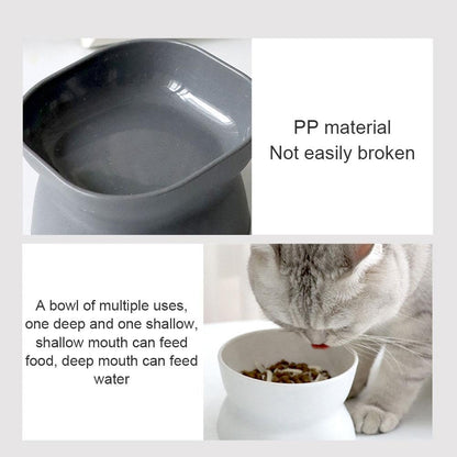 Elevated Ceramic Cat Food Bowl, Tilted & Whisker-Friendly for Indoor Cats
