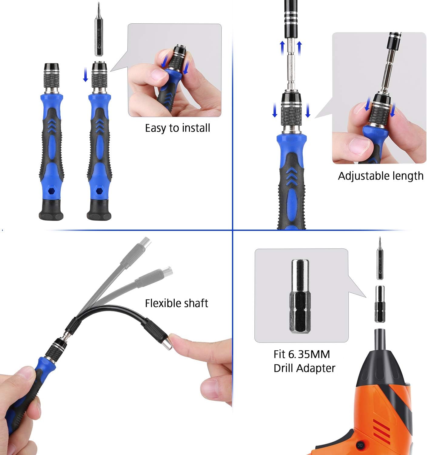 Precision Screwdriver Set 60 in 1 with 56 Bits for Phone Laptop PC and More