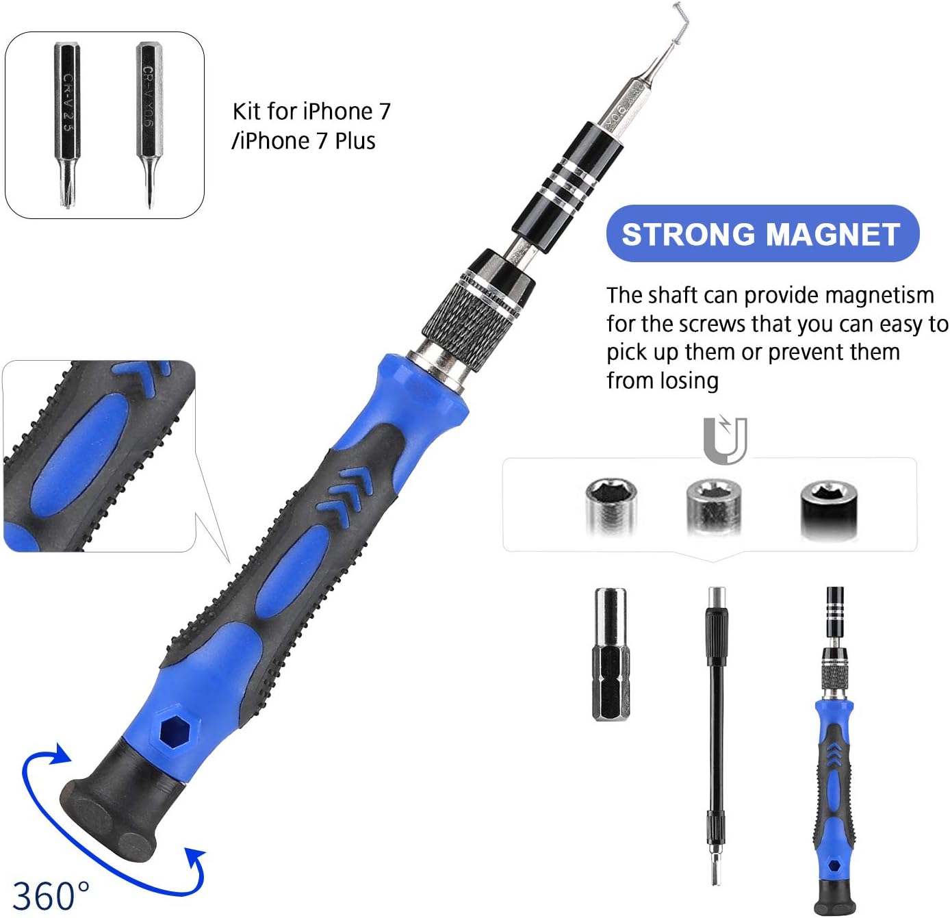 Precision Screwdriver Set 60 in 1 with 56 Bits for Phone Laptop PC and More