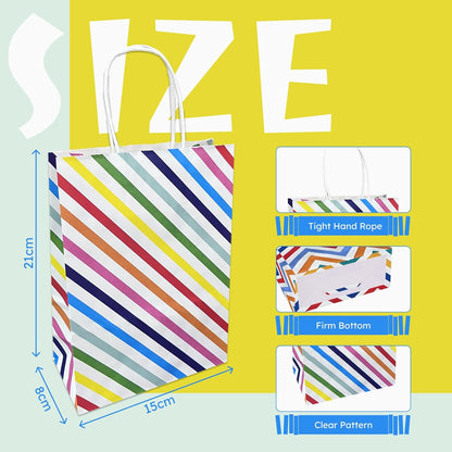 12pcs Colorful Party Gift Bags with Handles