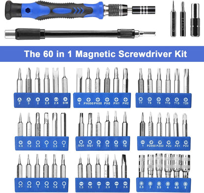 Precision Screwdriver Set 60 in 1 with 56 Bits for Phone Laptop PC and More