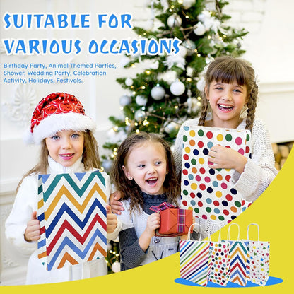 12pcs Colorful Party Gift Bags with Handles